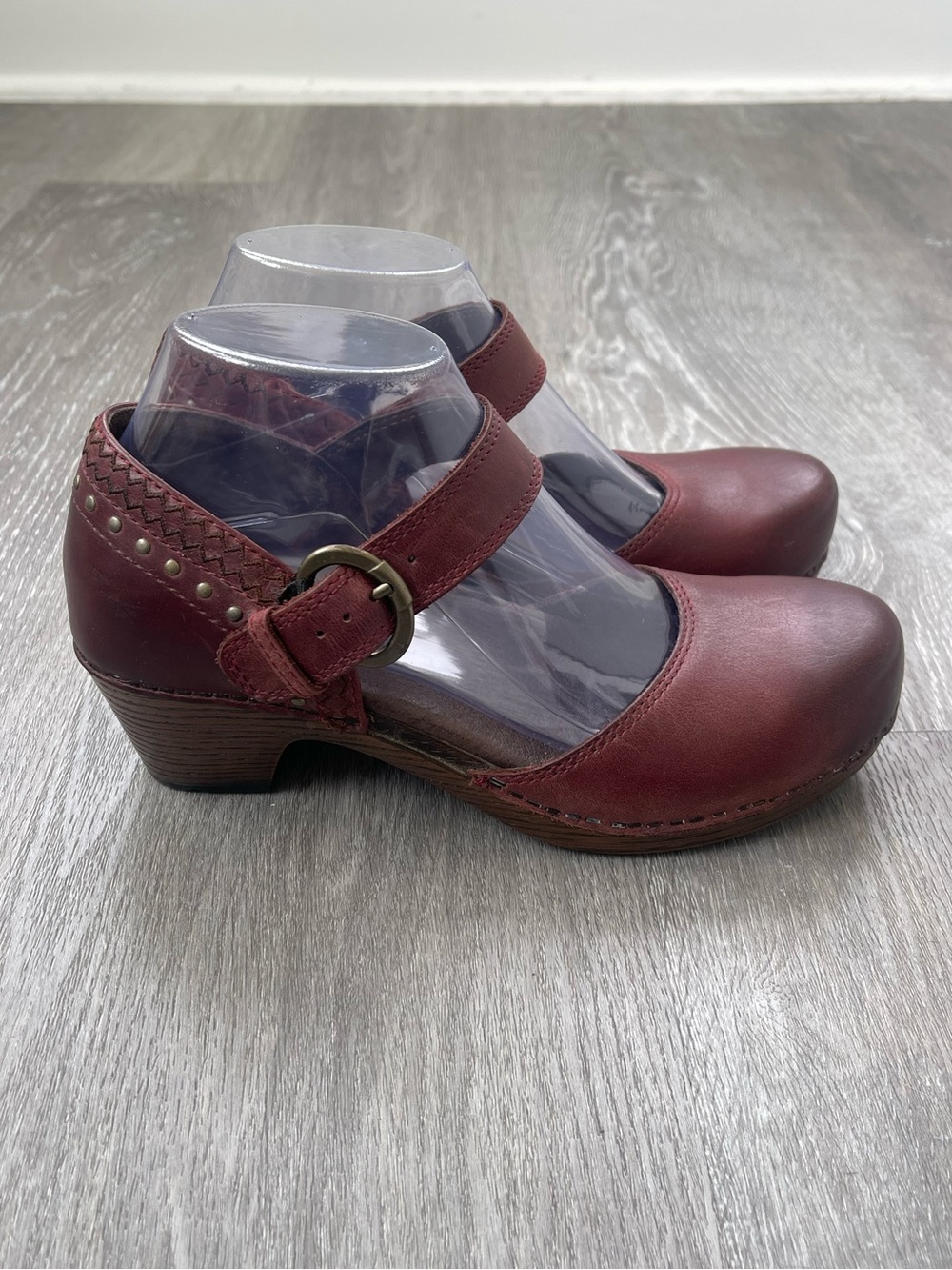 Dansko Mary Jane Burgundy Clogs Size 37 (US 6.5-7)